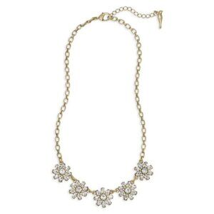 Chloe + Isabel Mirabelle Clear Crystal Floral Station Petite Collar Necklace 18"